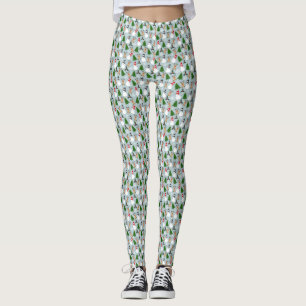 Charmanter Weihnachtsschneemann und Baummuster Leggings