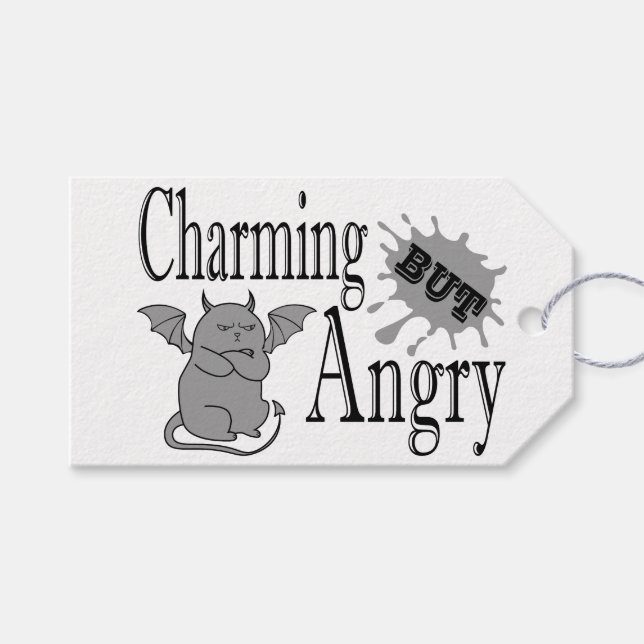 Charmantes, aber wütend kleines böses Zitat lustig Geschenkanhänger (Vorderseite (Horizontal))