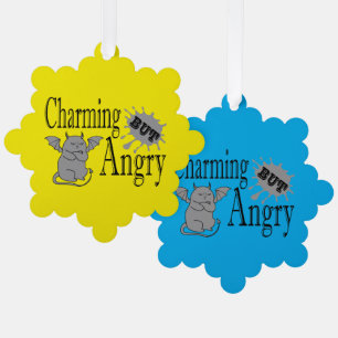 Charmantes, aber wütend kleines böses Zitat lustig Ornament Karte