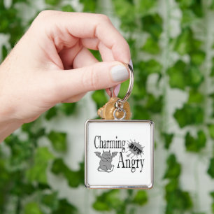 Charmantes, aber wütend kleines böses Zitat lustig Schlüsselanhänger