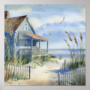 Charmantes altes Kunststrandhaus Poster