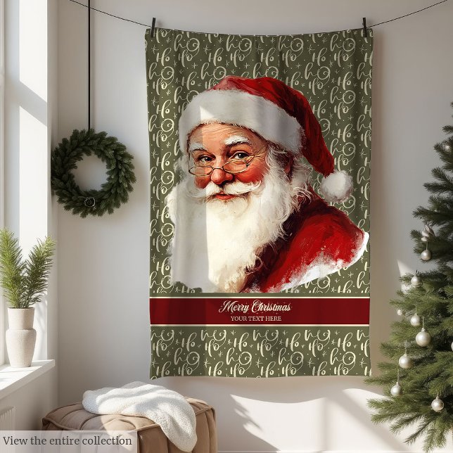 Charmantes altmodisches Weihnachtsfest Fleecedecke (Charming Old Fashioned Santa Claus Christmas Fleece Blanket)