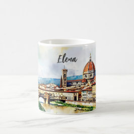 Charmantes Aquarellbild Florenz in Italien Kaffeetasse