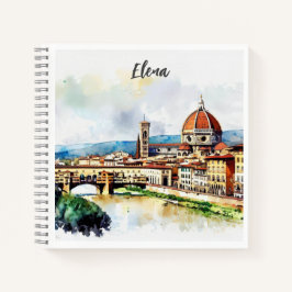 Charmantes Aquarellbild Florenz in Italien Notizbuch