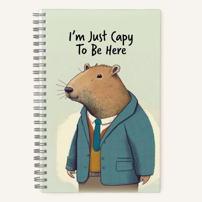 Charmantes Capybara Tweed Anzug Spiral Notebook Notizbuch (Vorderseite)
