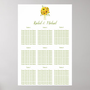 Charmantes Country Sonnenblumenthema Hochzeit Poster