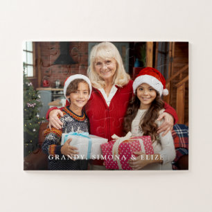 Charmantes Familienfoto Ostern Weihnachten Monogra Puzzle