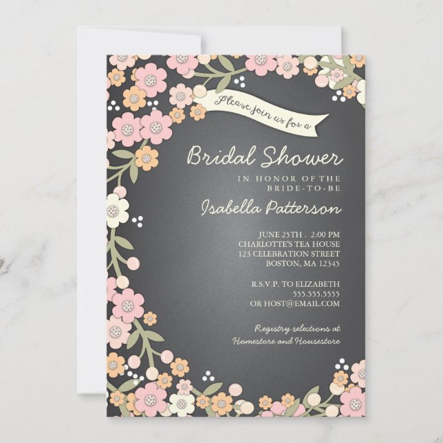 Charmantes Garden Blumenstrauß Brautparty Einladung (Vorderseite)