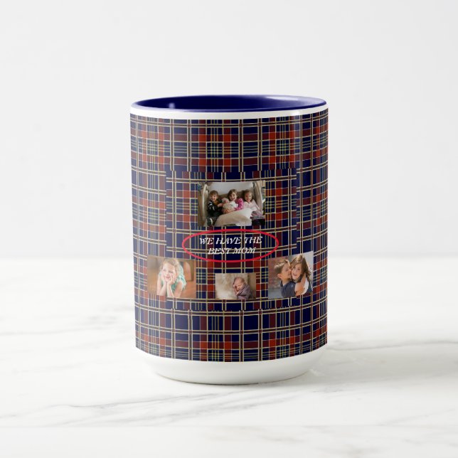 Charmantes Geschenk für die beste Mama Tartan Kari Tasse (Zentrum)