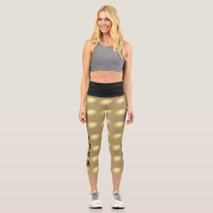 Charmantes Golden Lights Yoga-Muster Capri Leggings