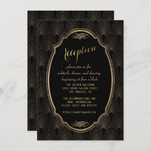 Charmantes Great Gatsby Art Deco Hochzeitsempfang Einladung