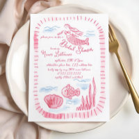 Charmantes handgezeichnetes rosa Meerjungfrau-Brau