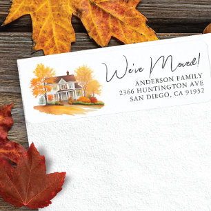 Charmantes Herbsthaus neues Adressetikett