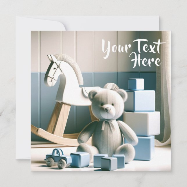 Charmantes Kinderzimmer mit Spielzeug Einladung (Vorderseite)