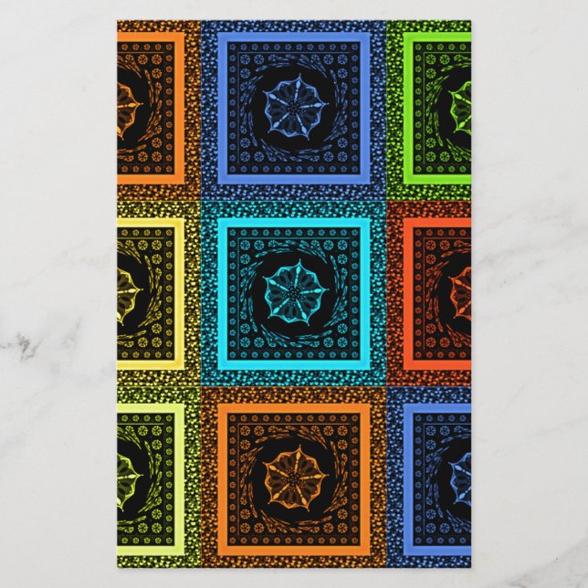 Charmantes, mehrfarbiges Musterdesign Briefpapier (Vorderseite)