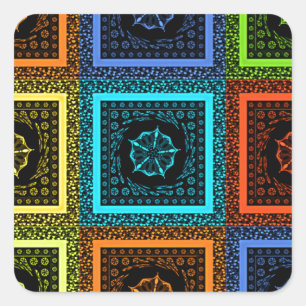 Charmantes, mehrfarbiges Musterdesign Quadratischer Aufkleber