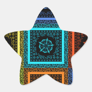 Charmantes, mehrfarbiges Musterdesign Stern-Aufkleber