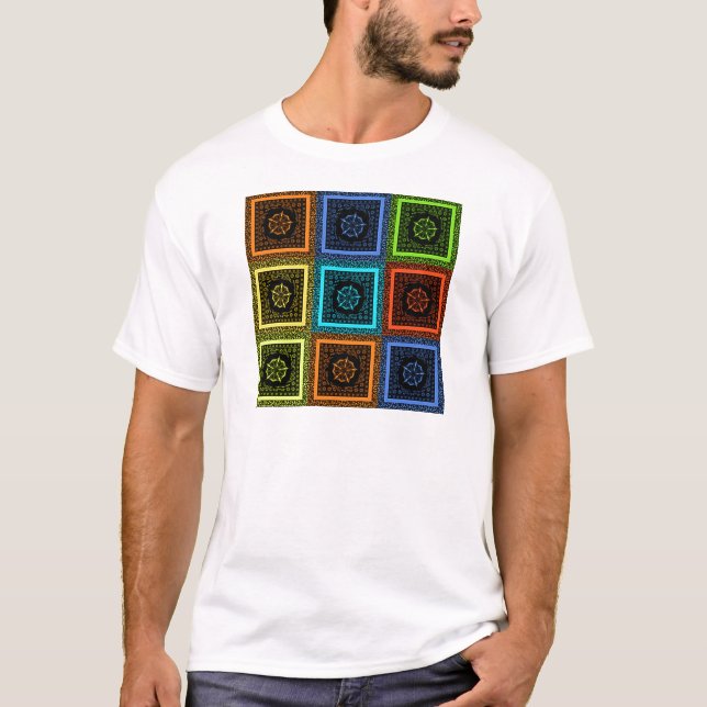 Charmantes, mehrfarbiges Musterdesign T-Shirt (Vorderseite)