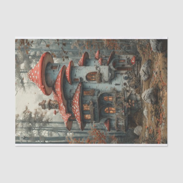 Charmantes Mushroom Tower House mit Deck Seidenpapier (Vorderseite)