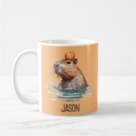 Charmantes Niedliches Capybara mit Orange und Kids Kaffeetasse