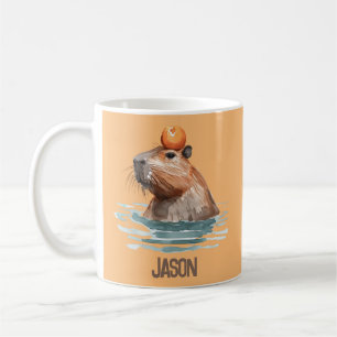 Charmantes Niedliches Capybara mit Orange und Kids Kaffeetasse