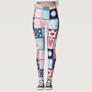 Charmantes Niedliches Patchwork-Design Leggings