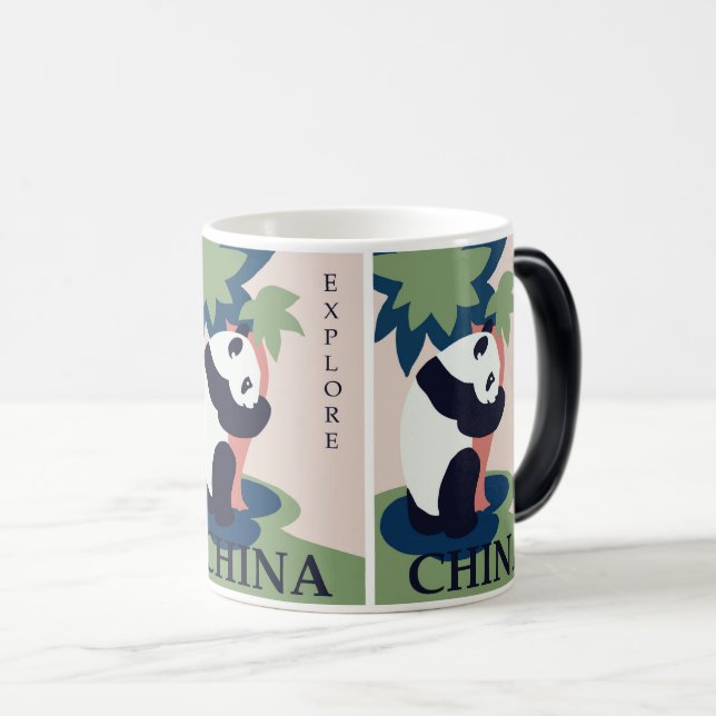 Charmantes Panda Abenteuer: Retro China Reisen Kun Verwandlungstasse (VorderseiteRechts)