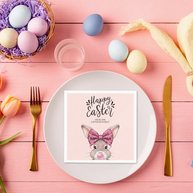 Charmantes Personalisiertes OsterNapkins Serviette (Personalized Happy Easter Napkins)