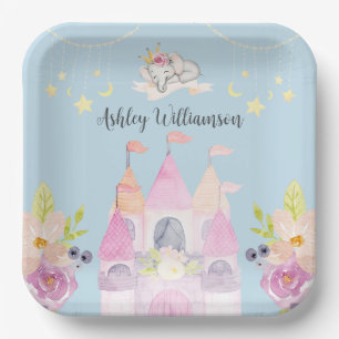 Charmantes Pink Burg Princess Girl Babydusche Pappteller