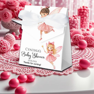 Charmantes Pink Fairies Woodland Babydusche Geschenkschachtel