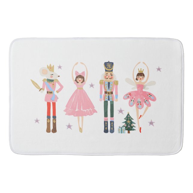 Charmantes Pink Nutcracker Weihnachten Badematte (Vorderseite)