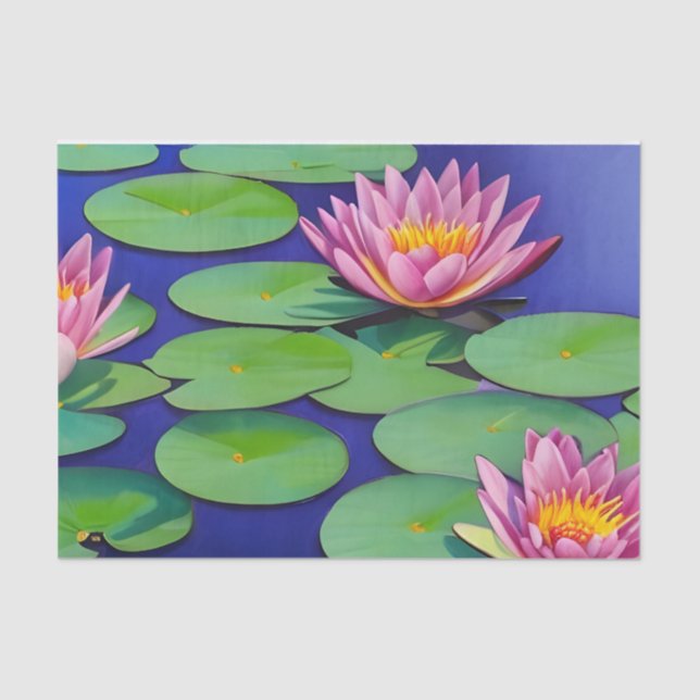 Charmantes Pink Water Lilies Seidenpapier (Vorderseite)