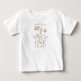 Charmantes Rosa Ein Albernes Gänse 1. Geburtstag T Baby T-shirt