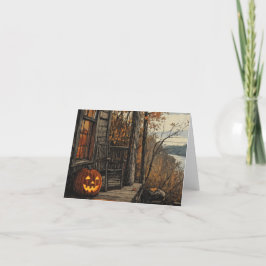Charmantes Rustikales Halloween Bauernhaus Feiertagskarte