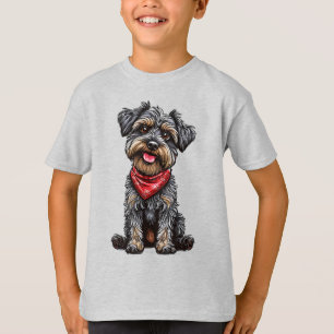🌸 Charmantes schwarzes süßes Hündchen weicher gem T-Shirt