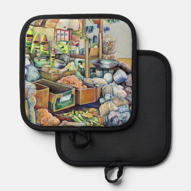 Charmantes Versprechen eines Fine Tekka Centre, Si Topflappen (Vorderseite/Rückseite)