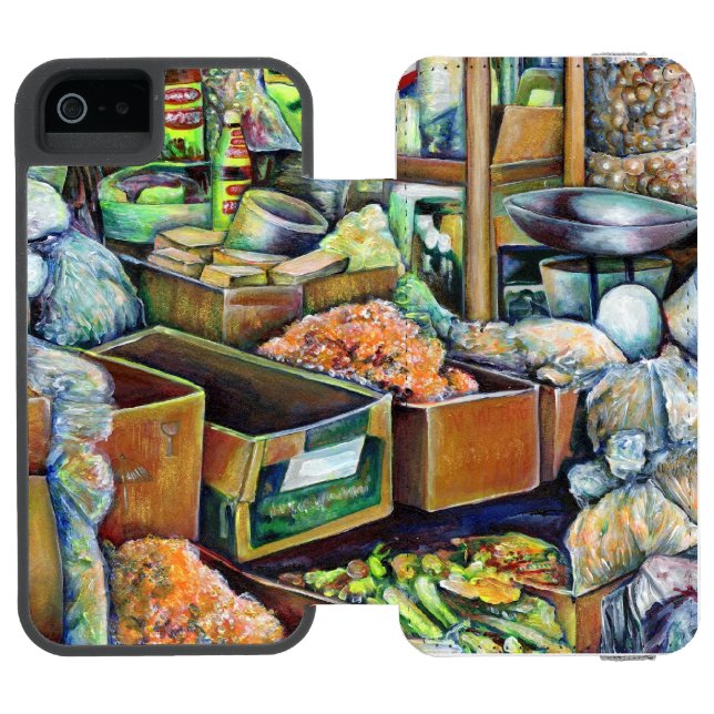 Charmantes Versprechen eines schönen Tekka-Zentrum Incipio iPhone Geldbeutel-Hülle (Folio Geöffnet)