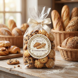 Charmantes Vintage-Butter-Bloom-Bäckerei Runder Aufkleber