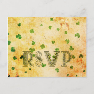 Charmantes vintage-irisches RSVP Einladungspostkarte