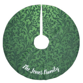 Charmantes Vintages Foliage Grün Weihnachten Grün Polyester Weihnachtsbaumdecke