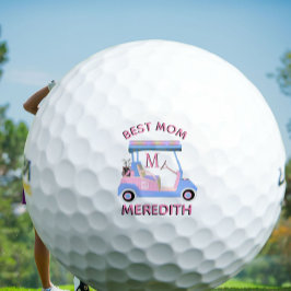 Charmantes Weibliches Golf Cart Beste Mama Monogra Golfball