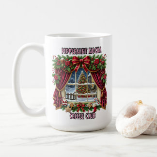 Charmantes Weihnachtsfenster mit festlichen Dekora Kaffeetasse
