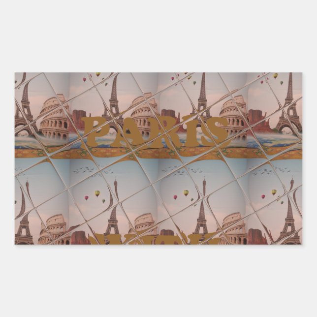 Charme aus Paris mit Liebe J'aime Paris Design Rechteckiger Aufkleber (Vorderseite)
