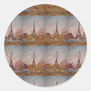 Charme aus Paris mit Liebe J'aime Paris Design Runder Aufkleber