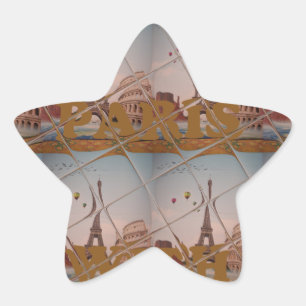 Charme aus Paris mit Liebe J'aime Paris Design Stern-Aufkleber