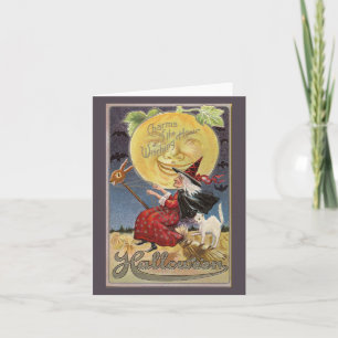 Charme der Hexenstunde Halloween Vintage Karte