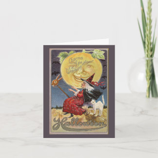 Charme der Hexenstunde Halloween Vintage Karte