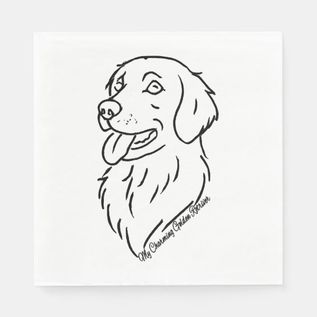 Charme Golden Retriever Serviette (Vorderseite)
