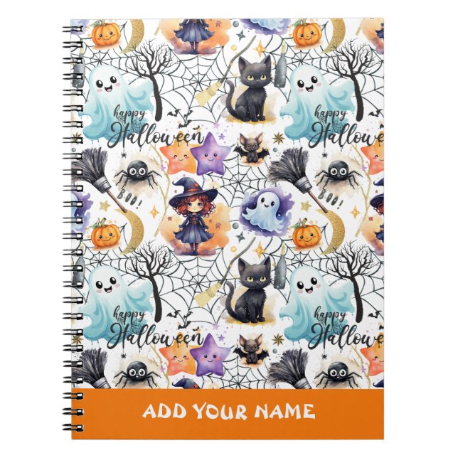 Charme Halloween-MusterNotebook Notizblock (Vorderseite)