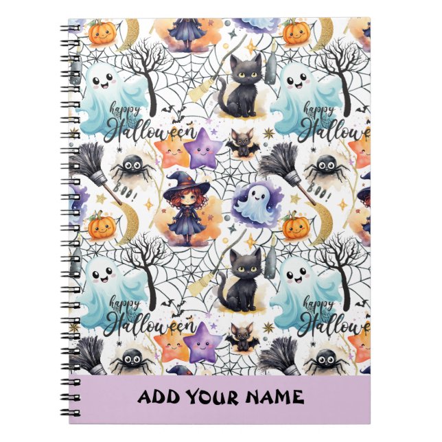 Charme Halloween-MusterNotebook Notizblock (Vorderseite)